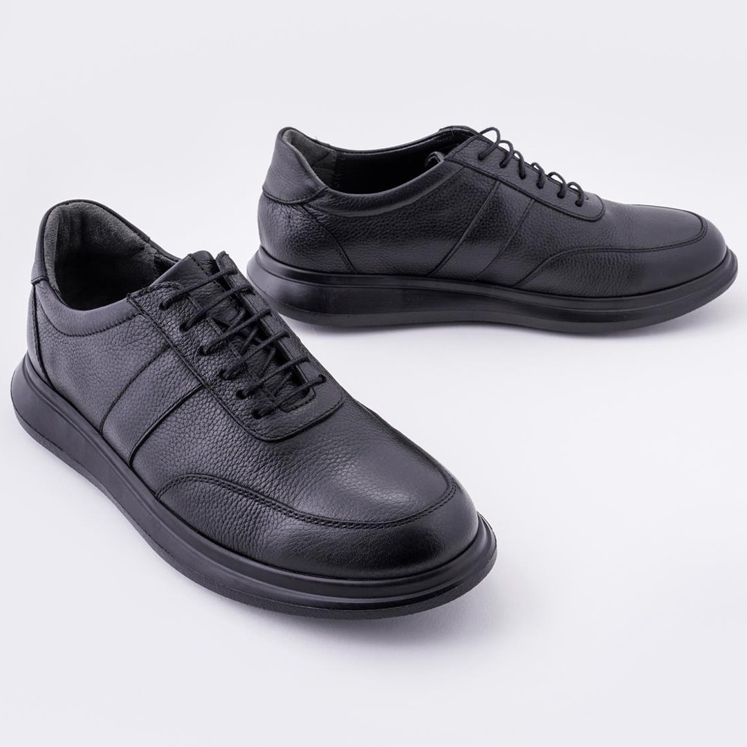 Pure Leather Men's Sports Shoes Lace-Up Comfortable Sneaker - 56.064.17